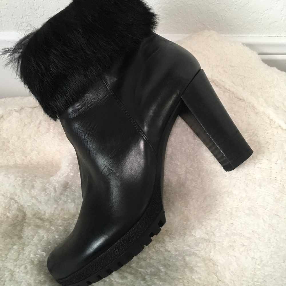Hogl leather ankle boots with real fur